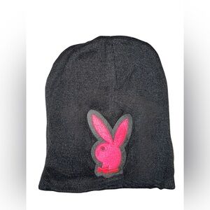 Brand New never worn - Men's Black Knit Hat with Pink Bunny Design
